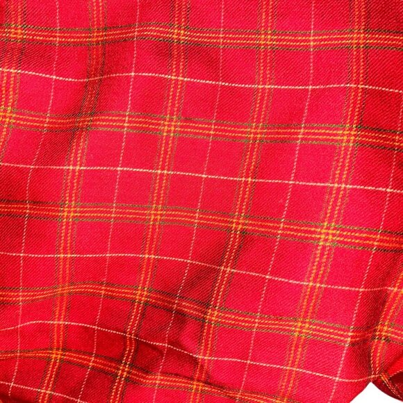 Red Wool Plaid WOOL NEW NWT stunning scarf shawl wrap - Picture 2 of 5